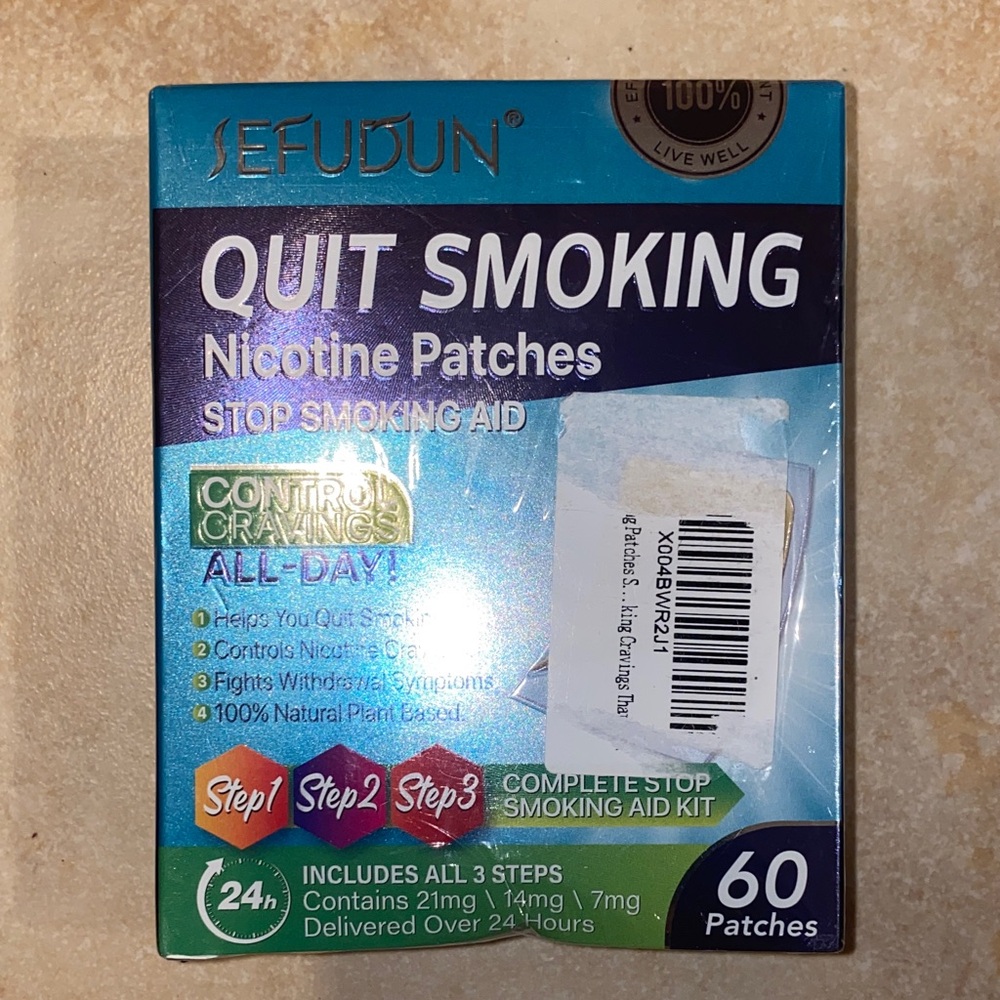 Sefudun Quit Smoking Nicotine Patches  Steps 1, 2 & 3 60 patches Exp 08/27
